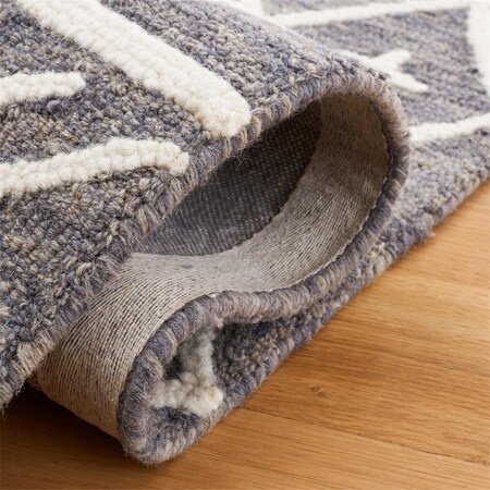 Safavieh 6 x 6 ft. Metro Hand Tufted Wool & Cotton Latex Round Area Rug; Grey & Ivory MET460F-6R